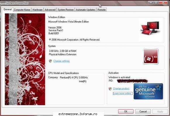 windows vortex vista third generation red edition (2009) dovezile uitat postez mai sus